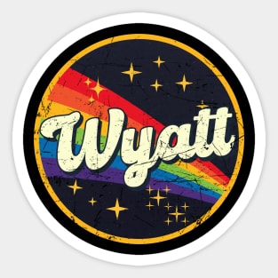 Wyatt // Rainbow In Space Vintage Grunge-Style Sticker